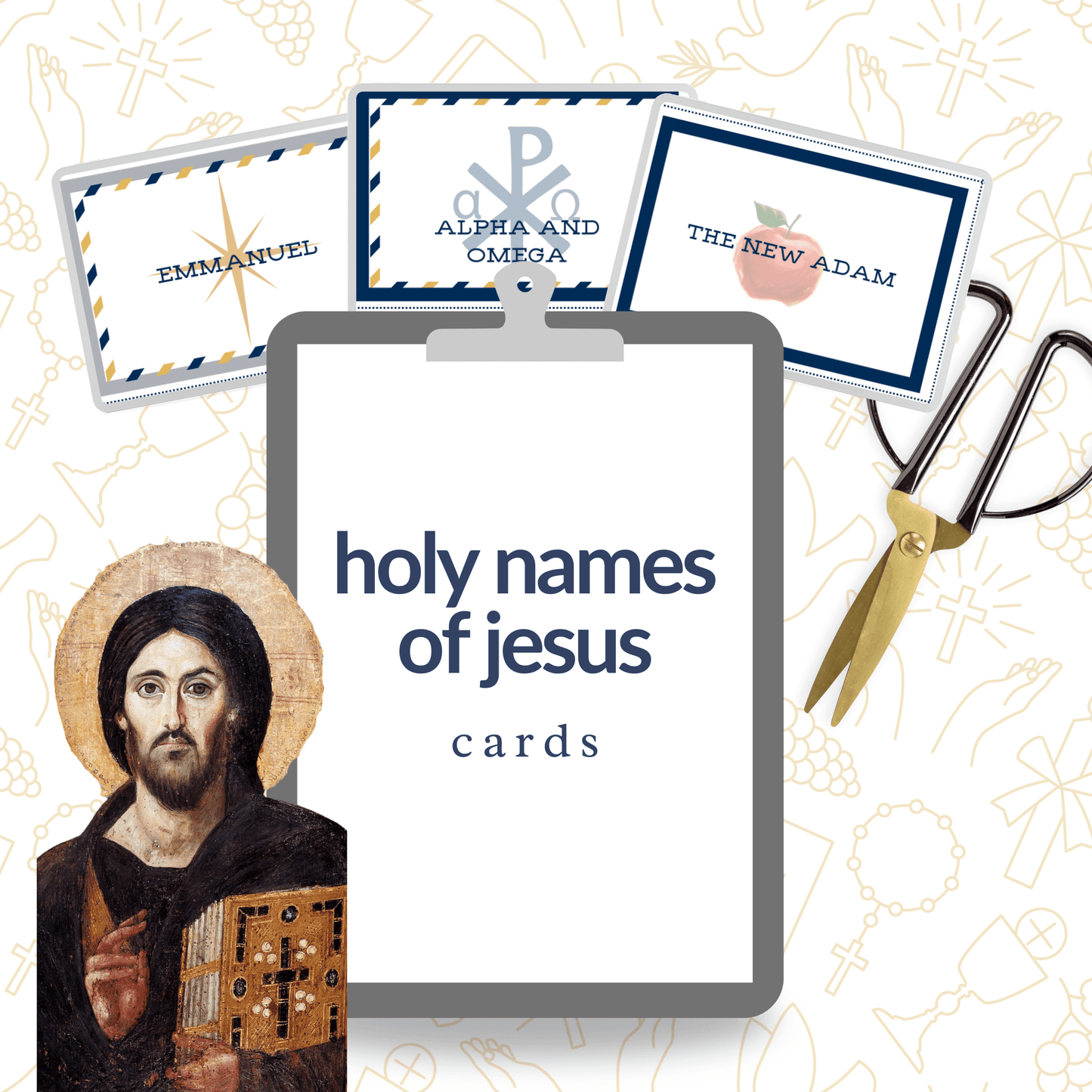 Holy Names of Jesus Printable Cards Activities for Children - Catholic Teacher Religious Education CCD RCIA - Liturgical Living Ideas for January 3 - Celebrate the Feast Day - Digital Download