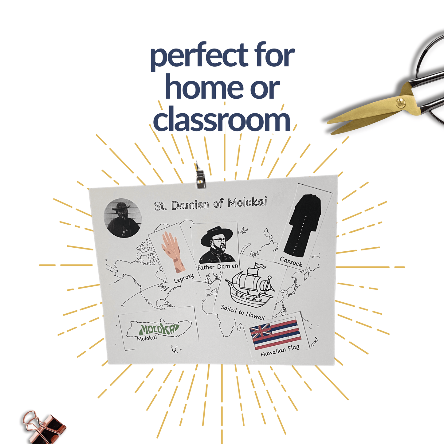St. Damien of Molokai Printable Activity Craft for Catholic Children and Kids in CCD or Religious Education and Homeschool
