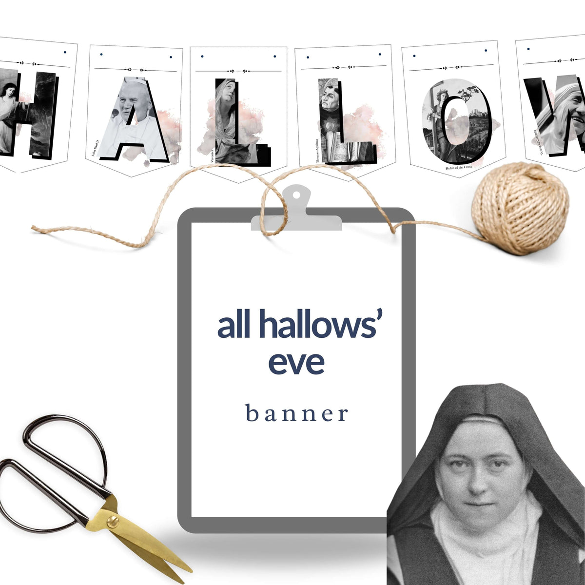 Catholic Halloween - All Hallow's Eve Banner with Saints