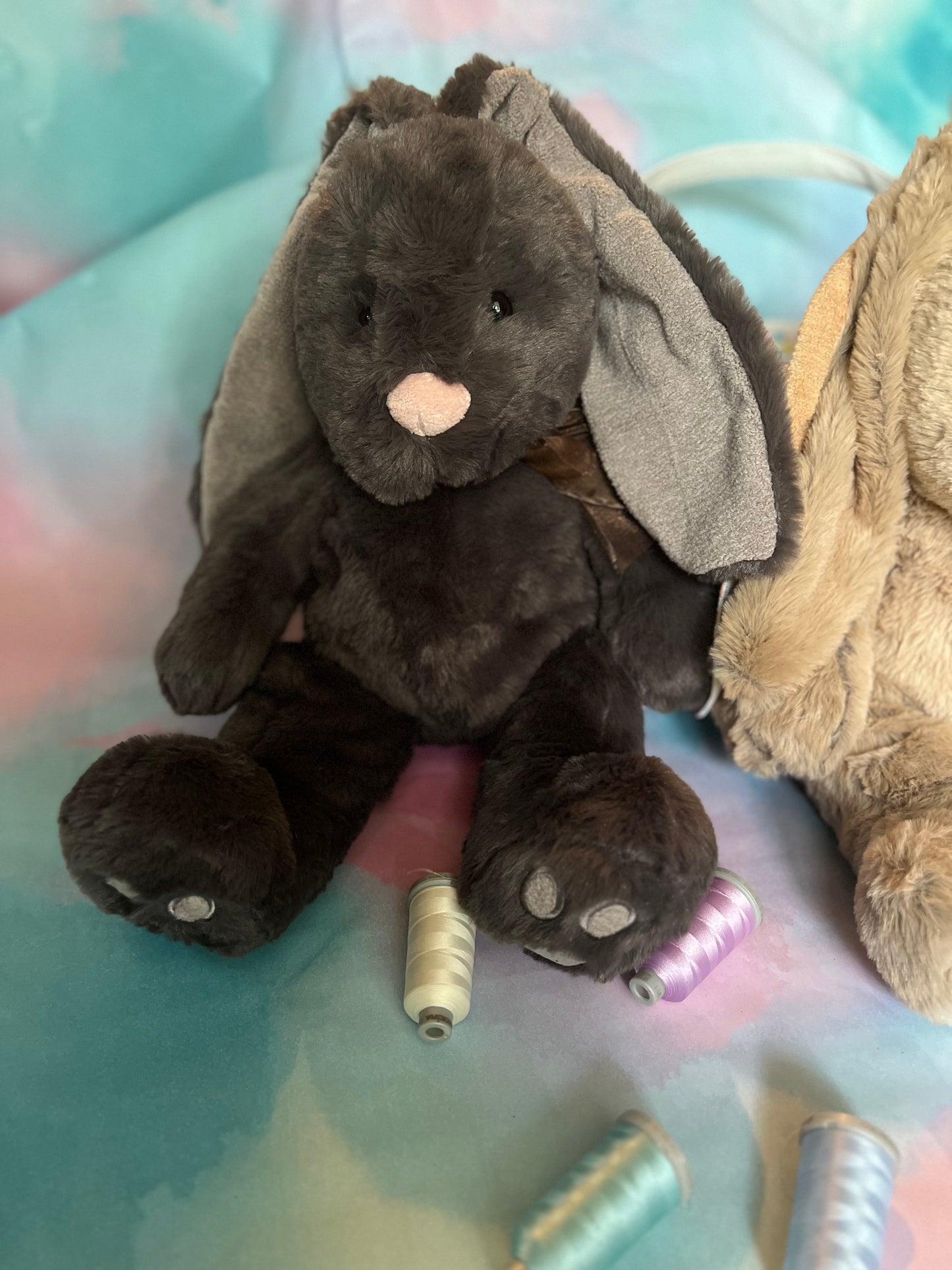 Stuffed Bunny with Embroidered Ear