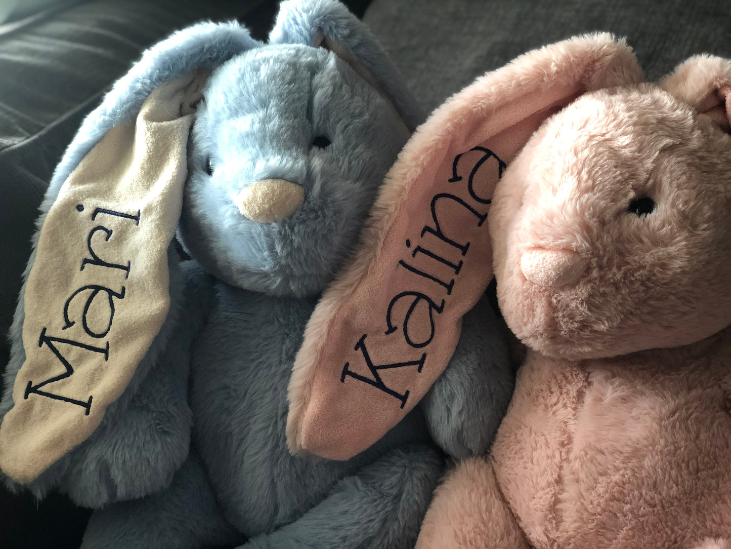 Stuffed Bunny with Embroidered Ear
