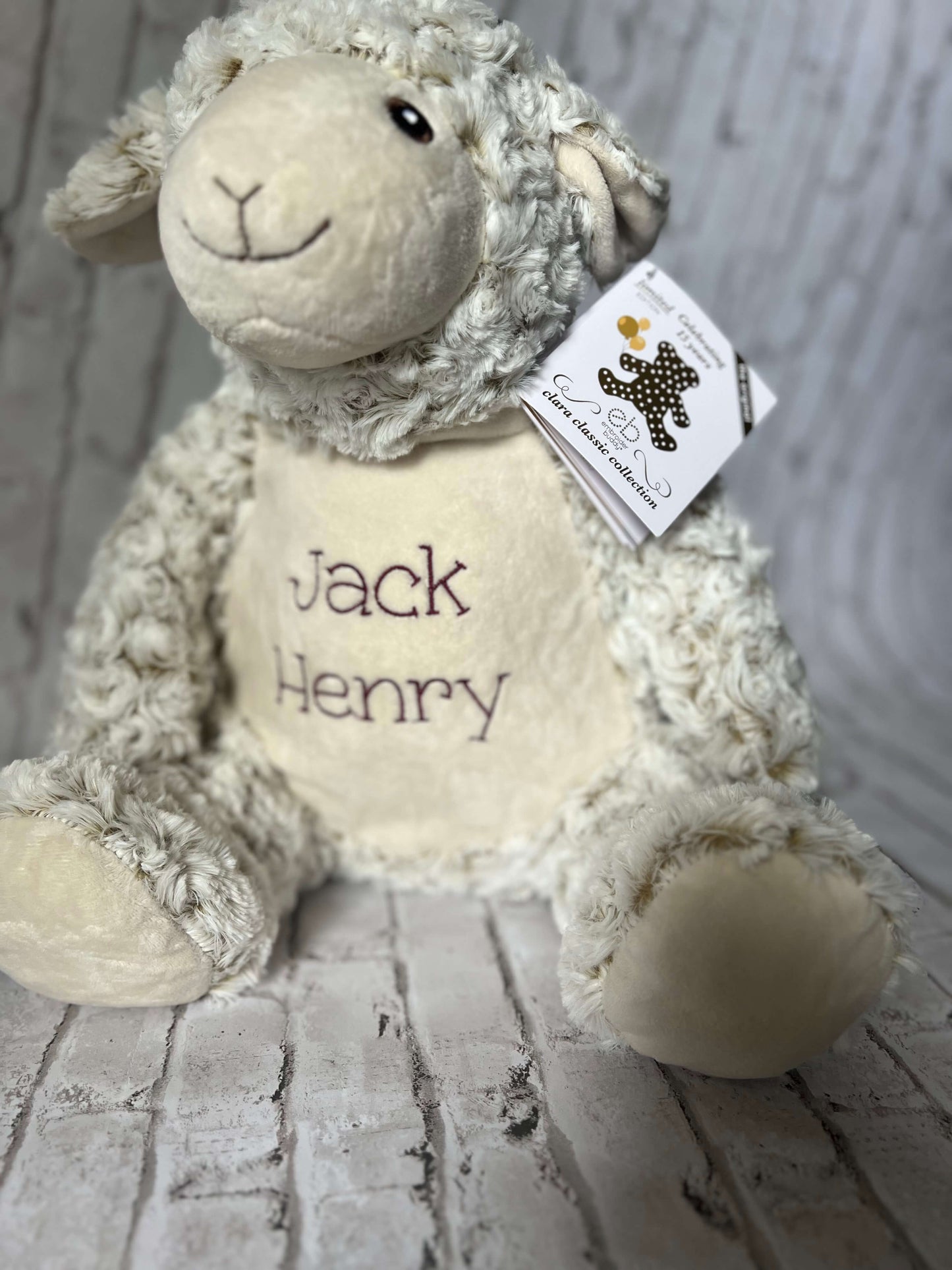 Custom Heirloom Baby Blanket and Personalized Stuffed Animal Combo