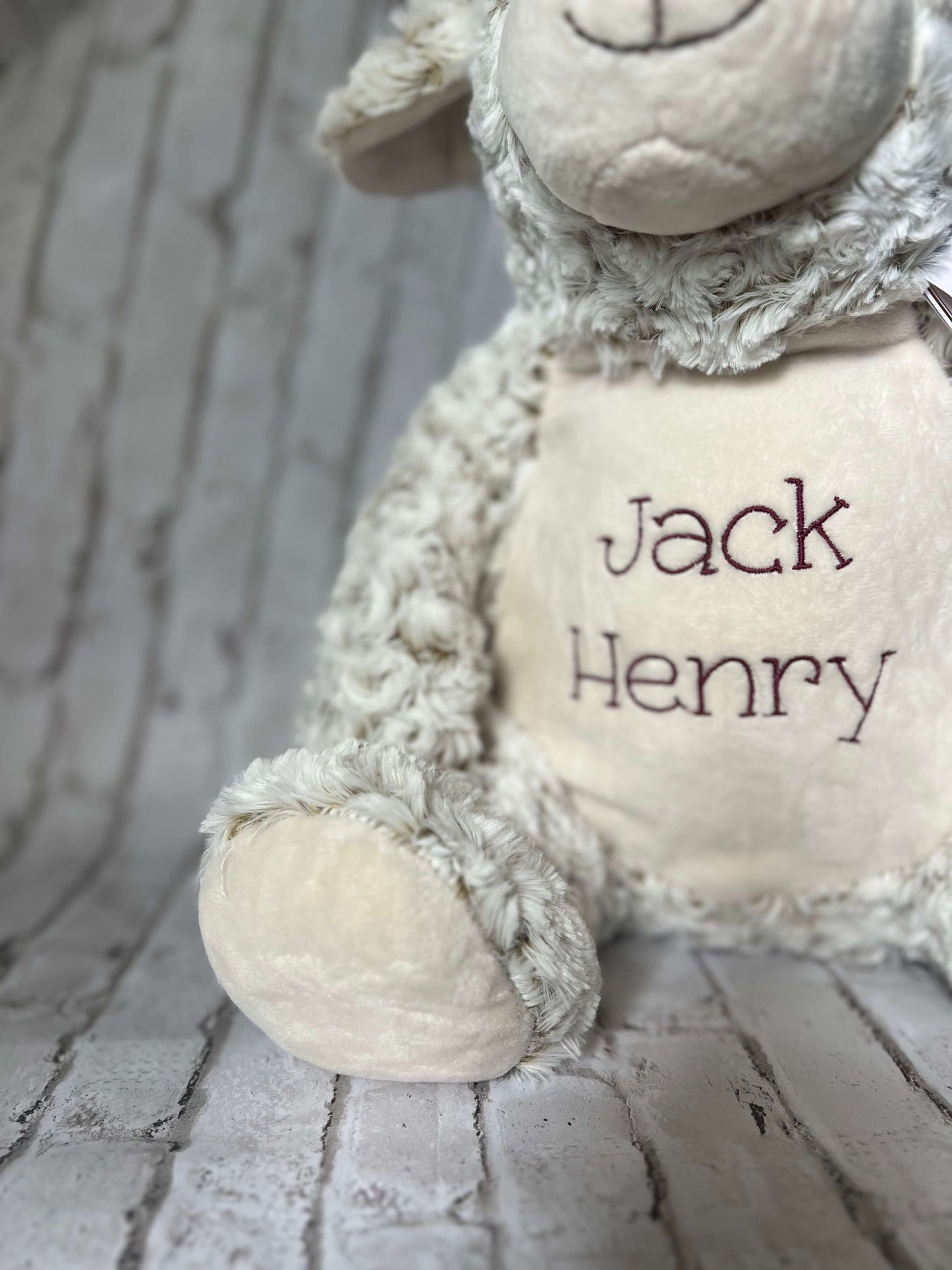 Custom Heirloom Baby Blanket and Personalized Stuffed Animal Combo