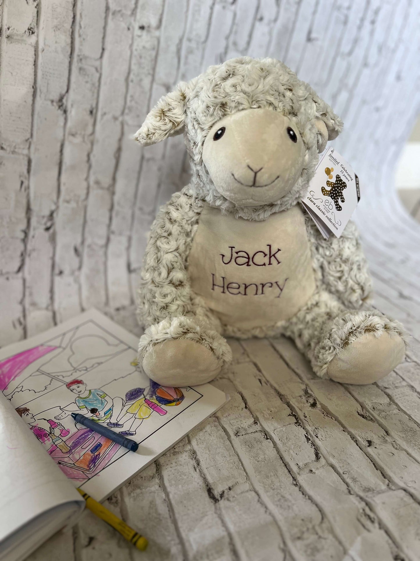 Custom Heirloom Baby Blanket and Personalized Stuffed Animal Combo