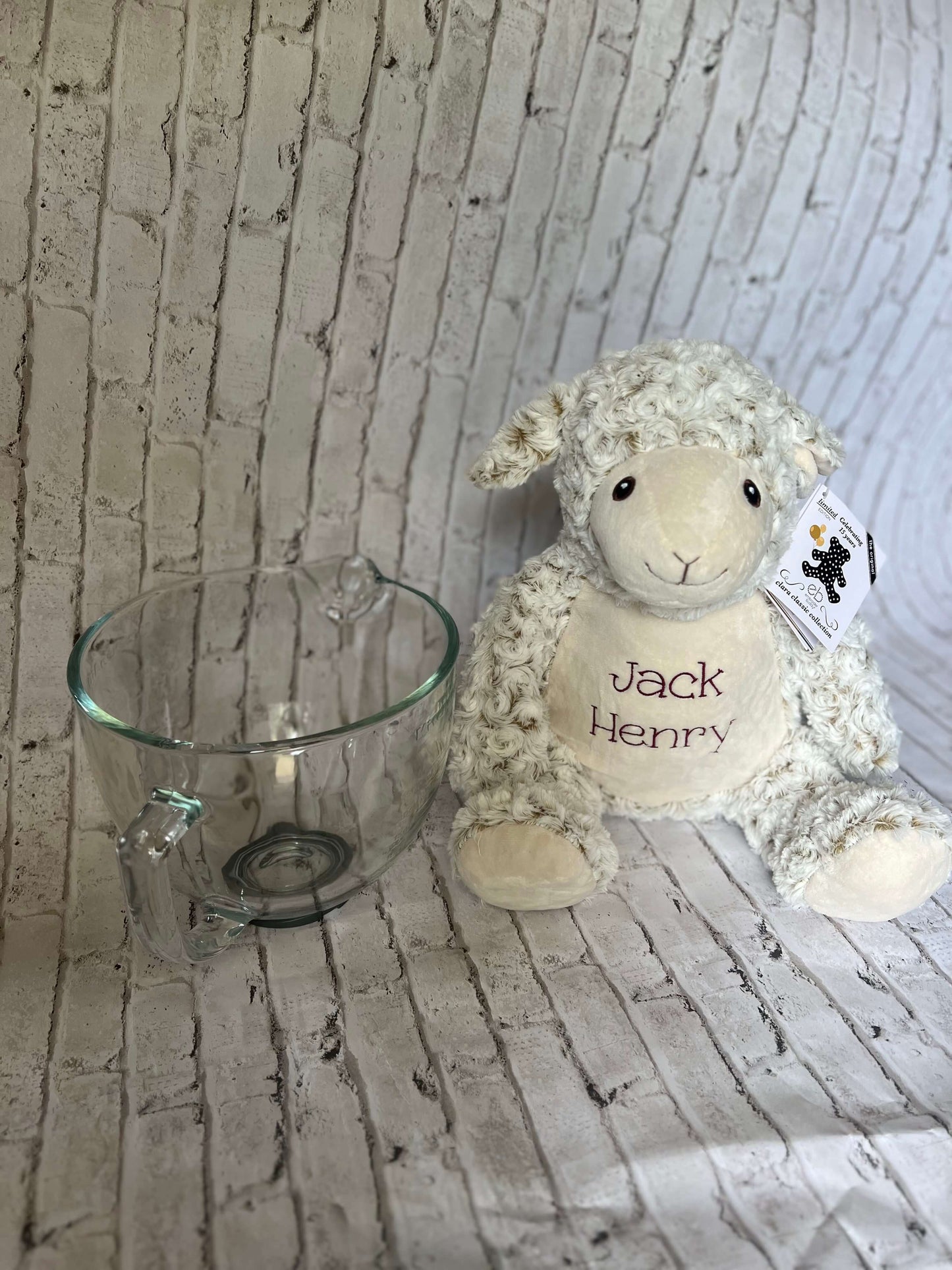 Custom Heirloom Baby Blanket and Personalized Stuffed Animal Combo