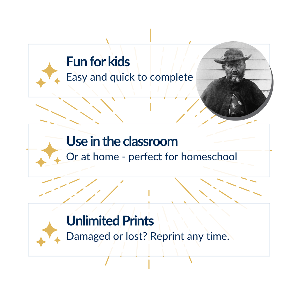 St. Damien of Molokai Printable Activity Craft for Catholic Children and Kids in CCD or Religious Education and Homeschool