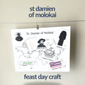 St. Damien of Molokai Printable Activity Craft for Catholic Children and Kids in CCD or Religious Education and Homeschool