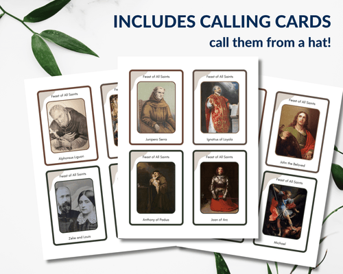 All Saints Day Bingo Game - no AI - For Small or Large Groups - 50 Unique Cards