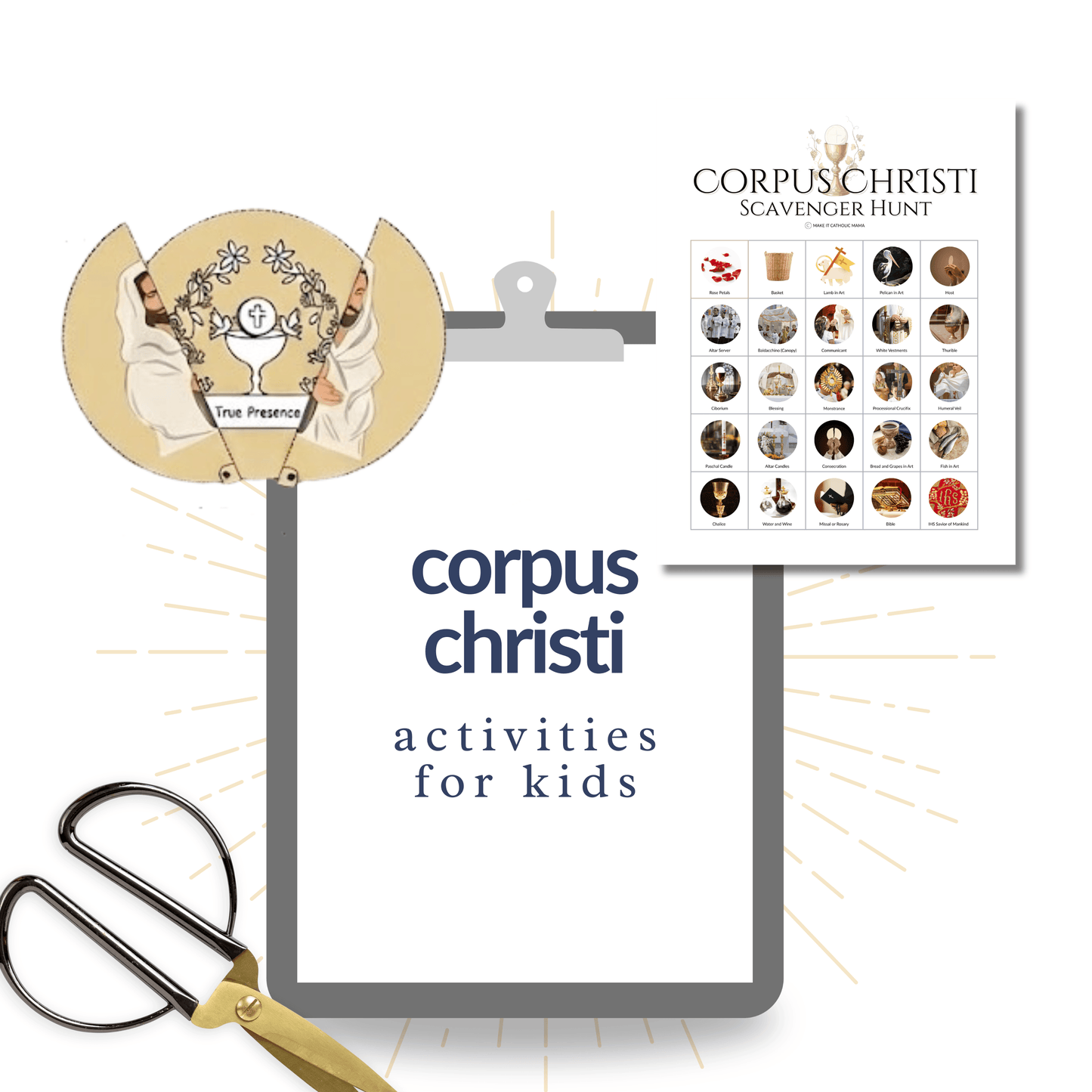 Corpus Christi Scavenger Hunt and Craft — Easy Printable Activity for Kids