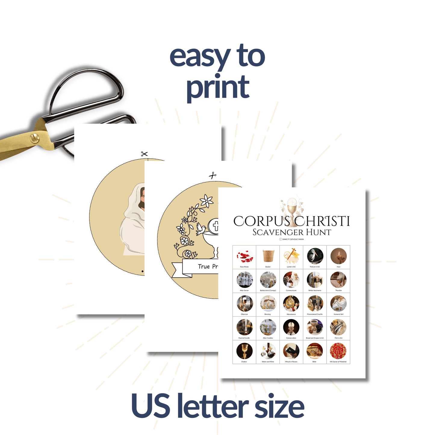 Corpus Christi Scavenger Hunt and Craft — Easy Printable Activity for Kids