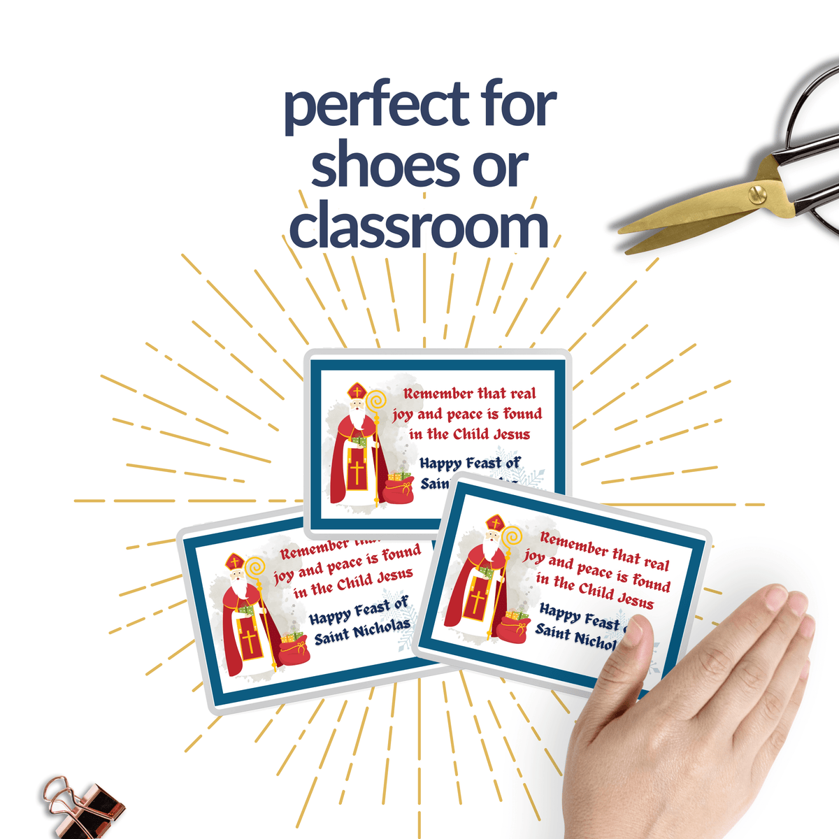 St. Nicholas Day Cards for Shoes Printable - Gift Tags for School - Feast of St. Nicholas on December 6