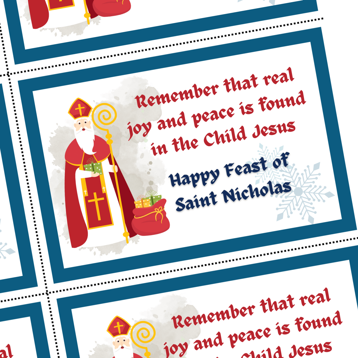 St. Nicholas Day Cards for Shoes Printable - Gift Tags for School - Feast of St. Nicholas on December 6