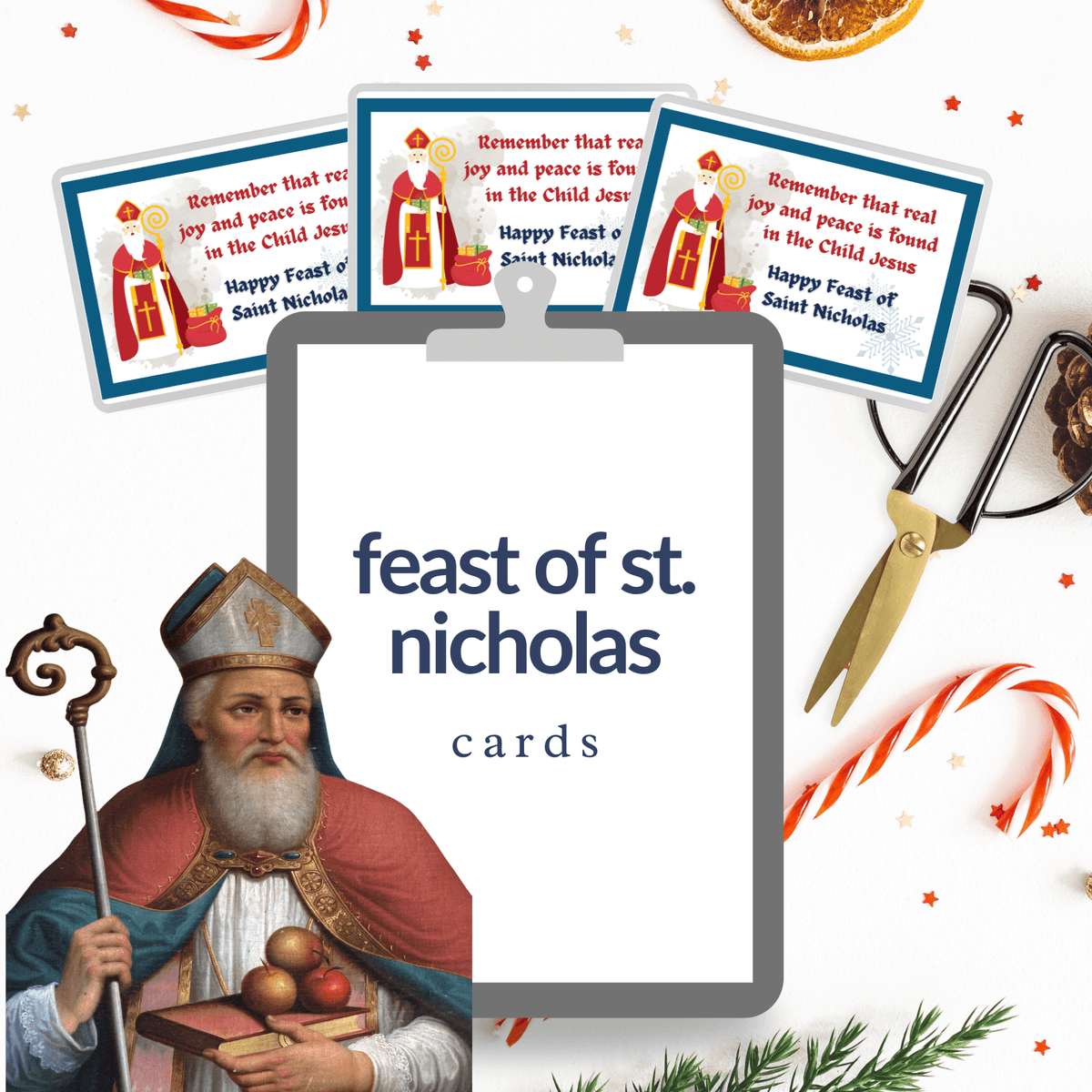 St. Nicholas Day Cards for Shoes Printable - Gift Tags for School - Feast of St. Nicholas on December 6